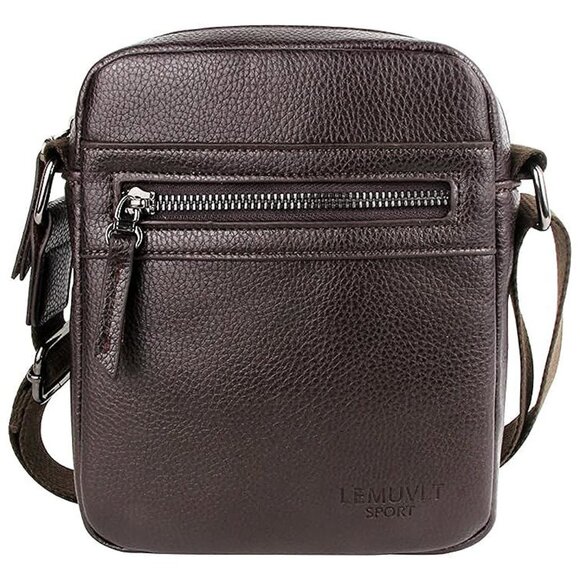 Small/Medium Crossbody bag for men shoulder bag mens , Dark Brown